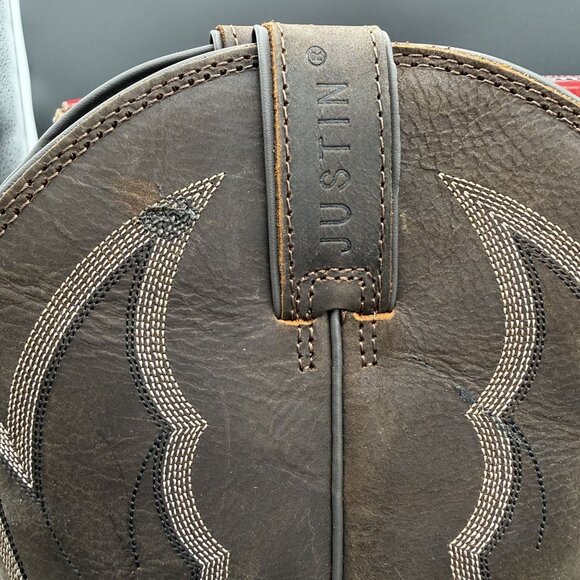 Justin Rosella Western Boots Womens Chocolate 11B Round Toe Embroidered Cowboy - Picture 15 of 16